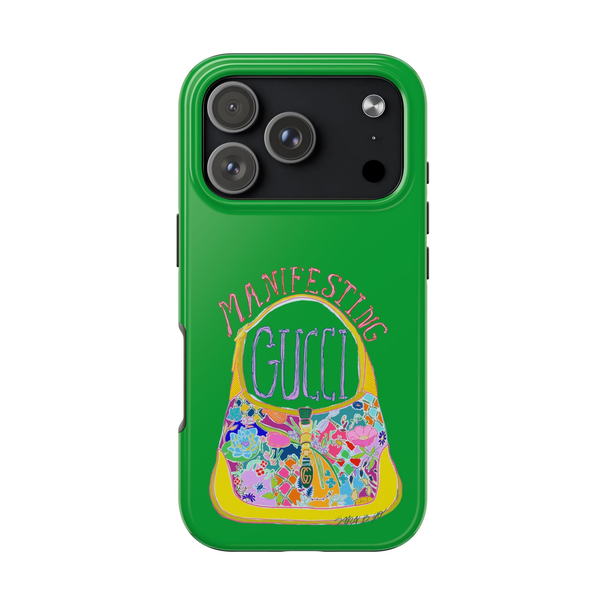 Manifesting Gucci Phone Case Green