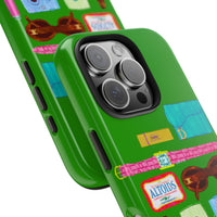 What's in My Bag Green Phone Case