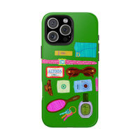 What's in My Bag Green Phone Case