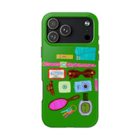 What's in My Bag Green Phone Case
