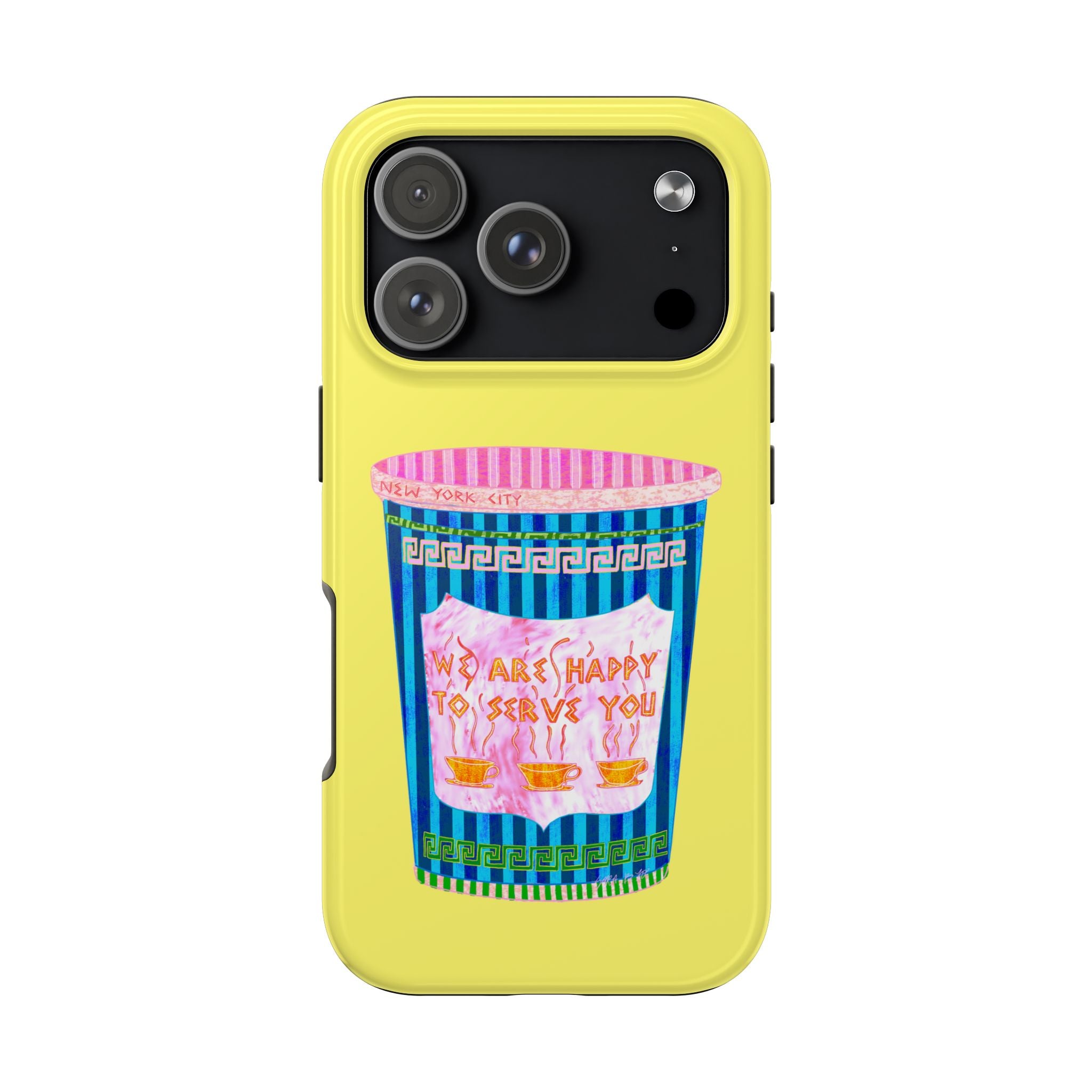New York Coffee Cup Yellow Phone Case