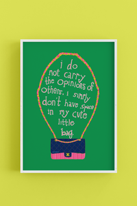 Cute Little Bag - Green - Art Poster Print