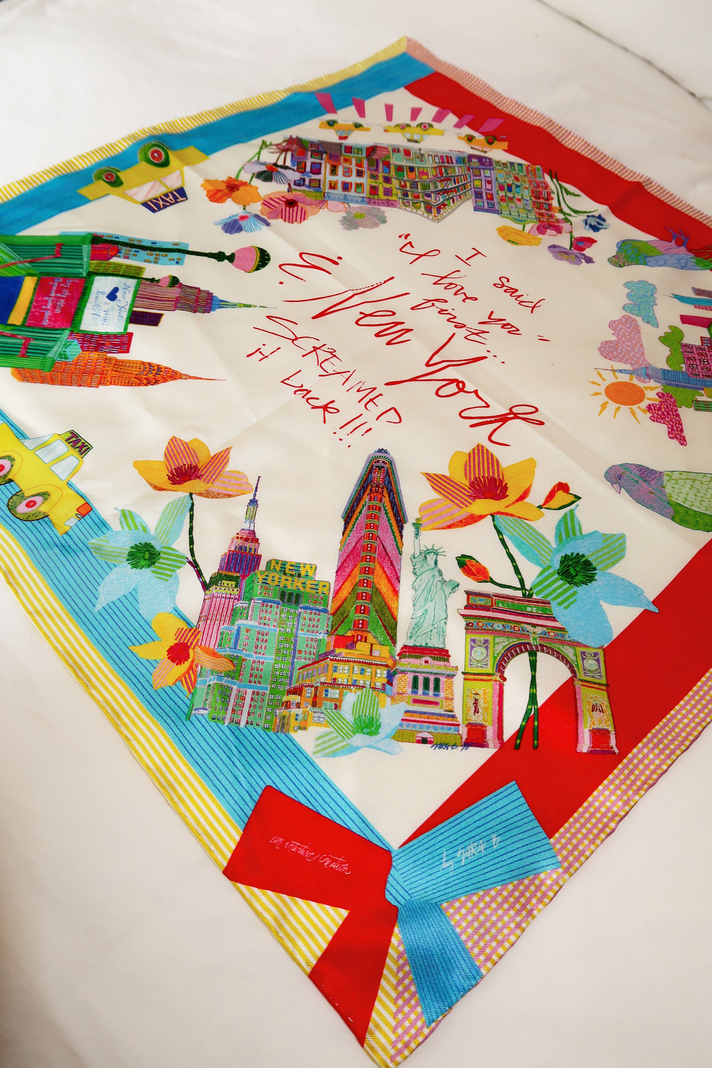 "New York Love Story" Silk Scarf